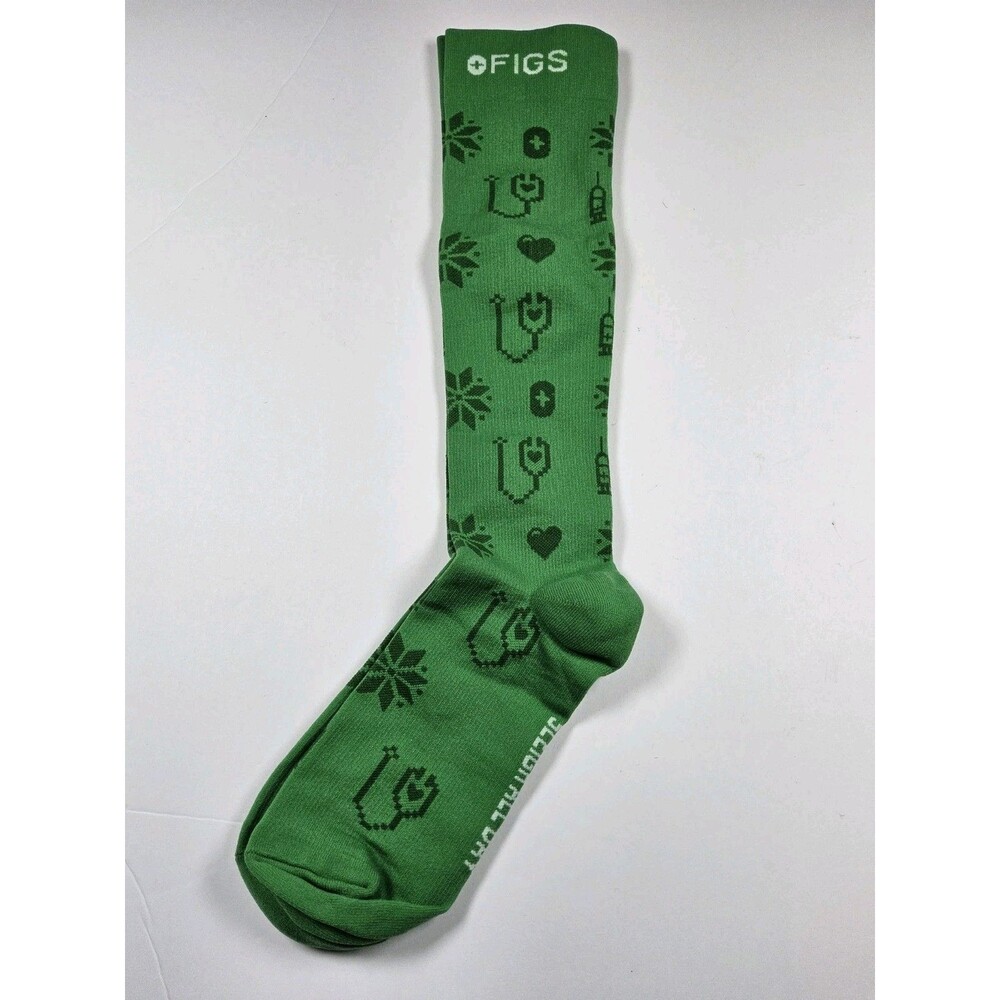 FIGS Sleigh All Day Winter Nurse Medical Socks Size M